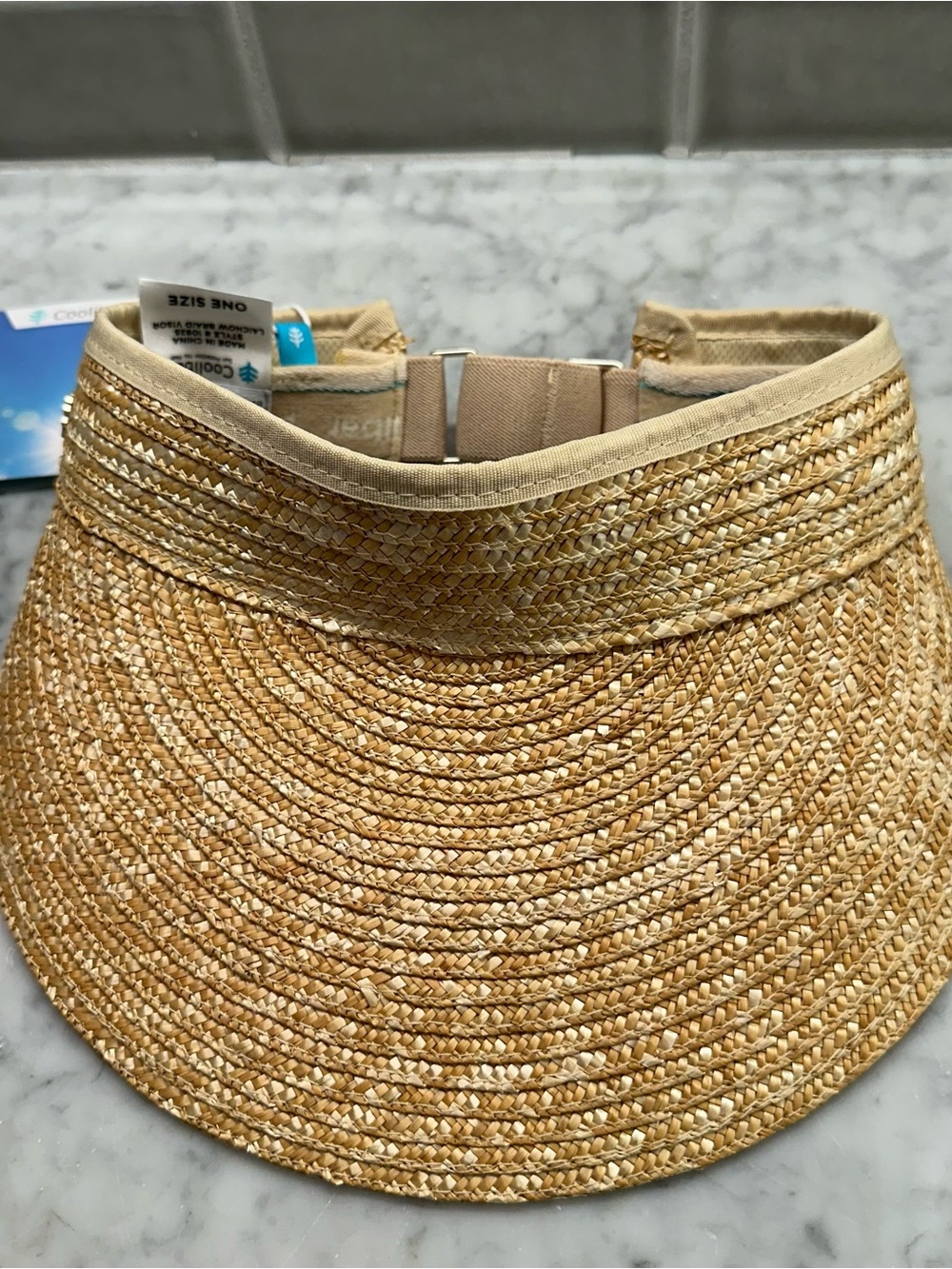 Coolibar Natural Straw Visor Sun Visor UPF 50+